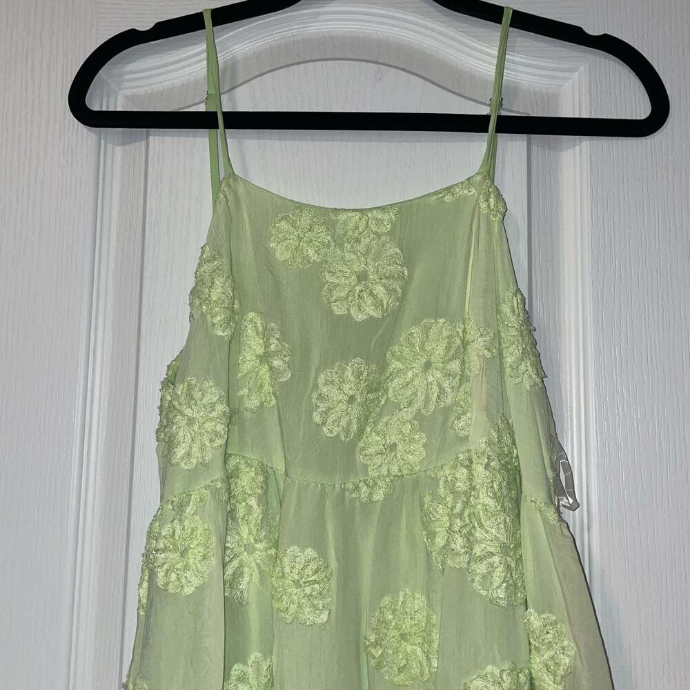 Pink Diamond Lime Green Floral Maxi Dress Whimsy - Picture 3 of 11